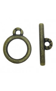 Metal Toggle clasp 14x4mm Antique bronze
